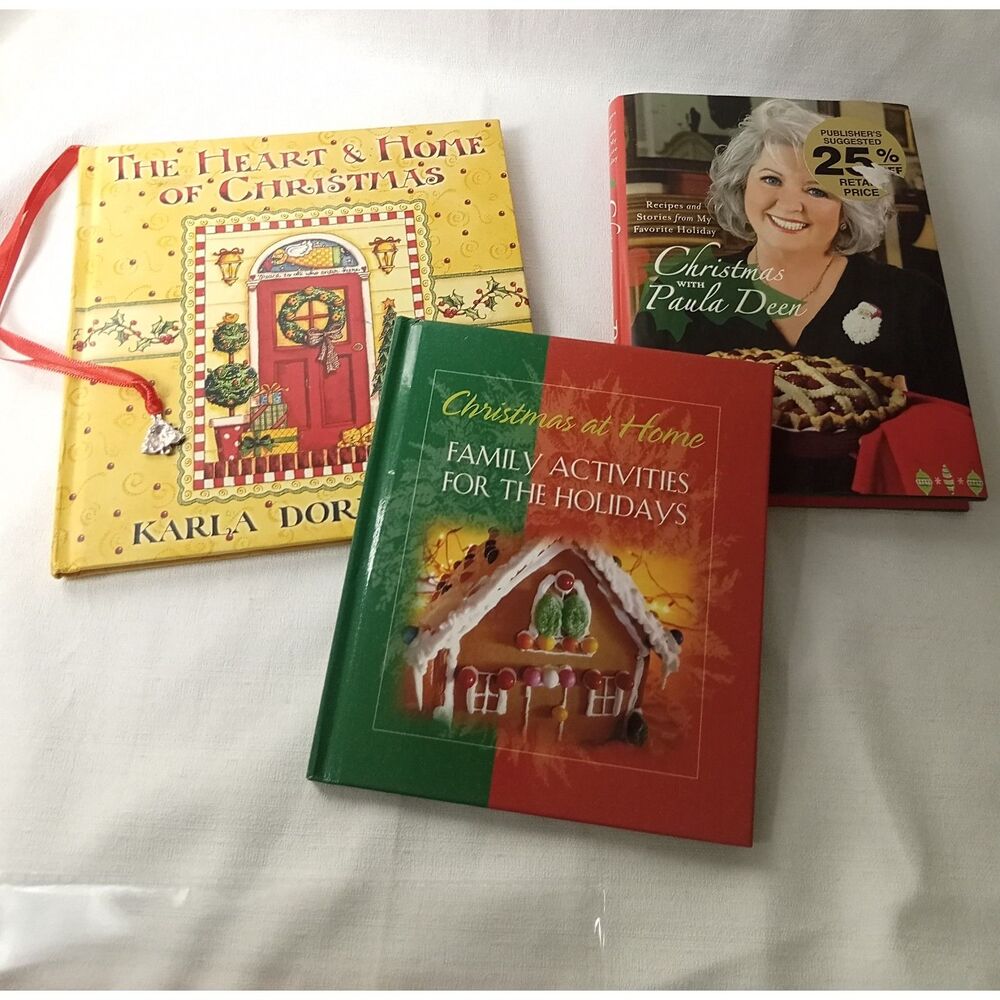 Christmas Holiday Book Lot of 3 Paula Deen Recipes Family Activity Heart & Home